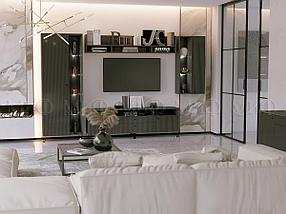 Модульная гостиная Оливия-3 графит - графит софт