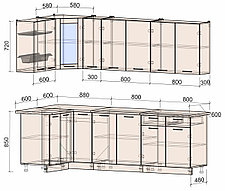 Угловая кухня Мила Стандарт 1,2х2,5 м, фото 3