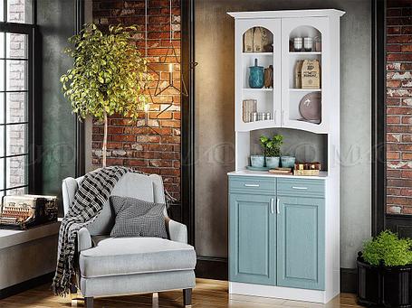 Буфет Констанция 2 створки белый матовый-голубой, фото 2