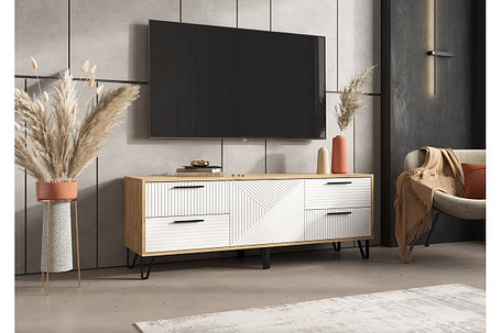 Тумба под ТВ Флэш МДФ белая, фото 2