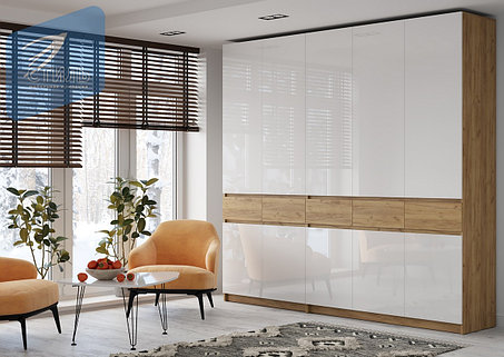 Шкаф Бостон пятидверный (ШК001+ШК002) МДФ, фото 2