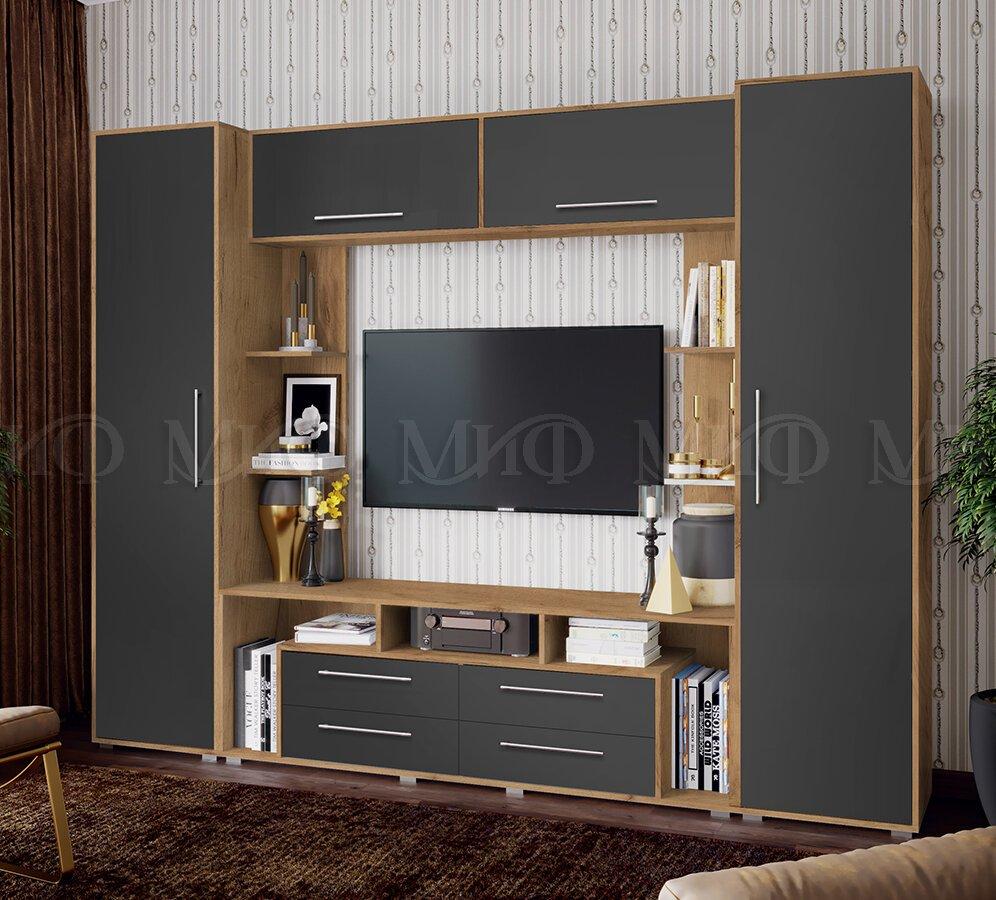 Гостиная Гармония графит софт/дуб Крафт