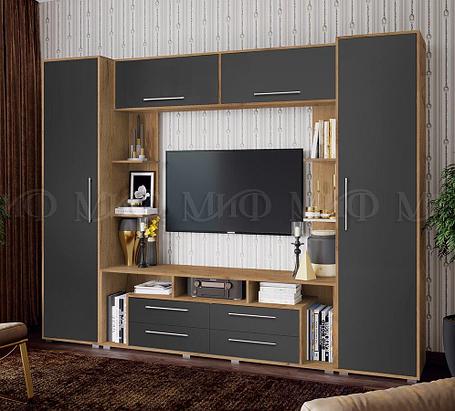 Гостиная Гармония графит софт/дуб Крафт, фото 2