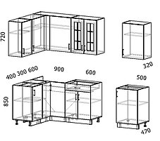 Угловая кухня Бостон-38 (2,6×1,3), фото 2