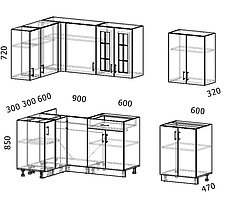Угловая кухня Бостон-36 (2,7×1,2), фото 2