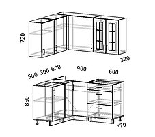 Угловая кухня Бостон-23 (1,5×1,4), фото 2