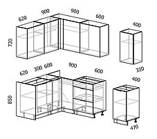 Угловая кухня Mix Top 24 (2,5х1,52м), фото 2