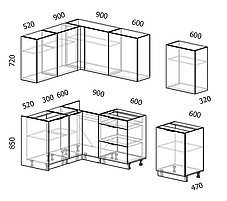 Угловая кухня Mix Top 23 (2,7х1,42м), фото 2