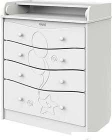 Детский комод Атон Мебель Kristoff МДФ с рисунком (белый)