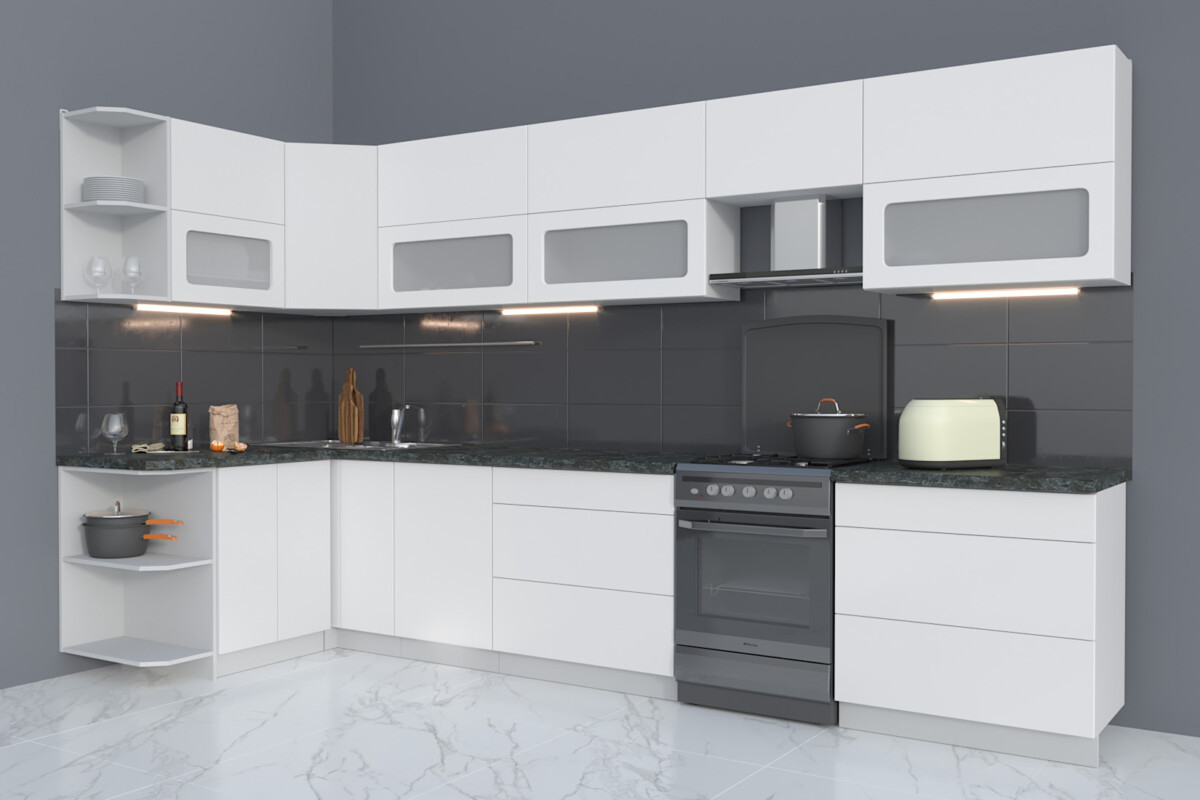 Угловая кухня Мила Матте 1,5х3,6Б