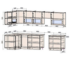 Угловая кухня Мила Матте 1,5х3,2Б, фото 2