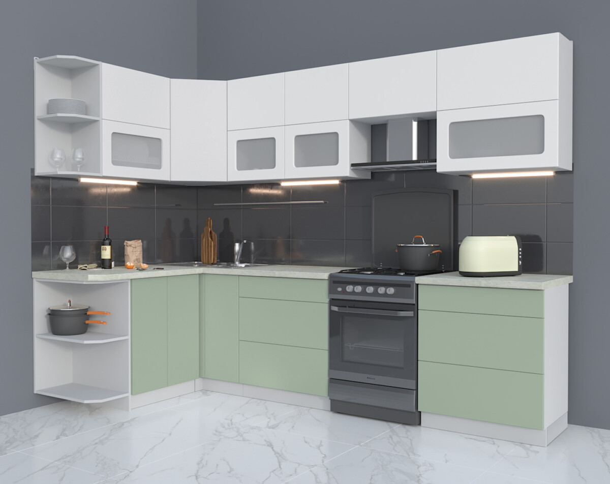 Угловая кухня Мила Матте 1,5х2,9Б