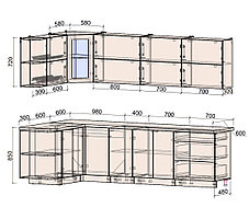 Угловая кухня Мила Матте 1,5х2,8А, фото 2