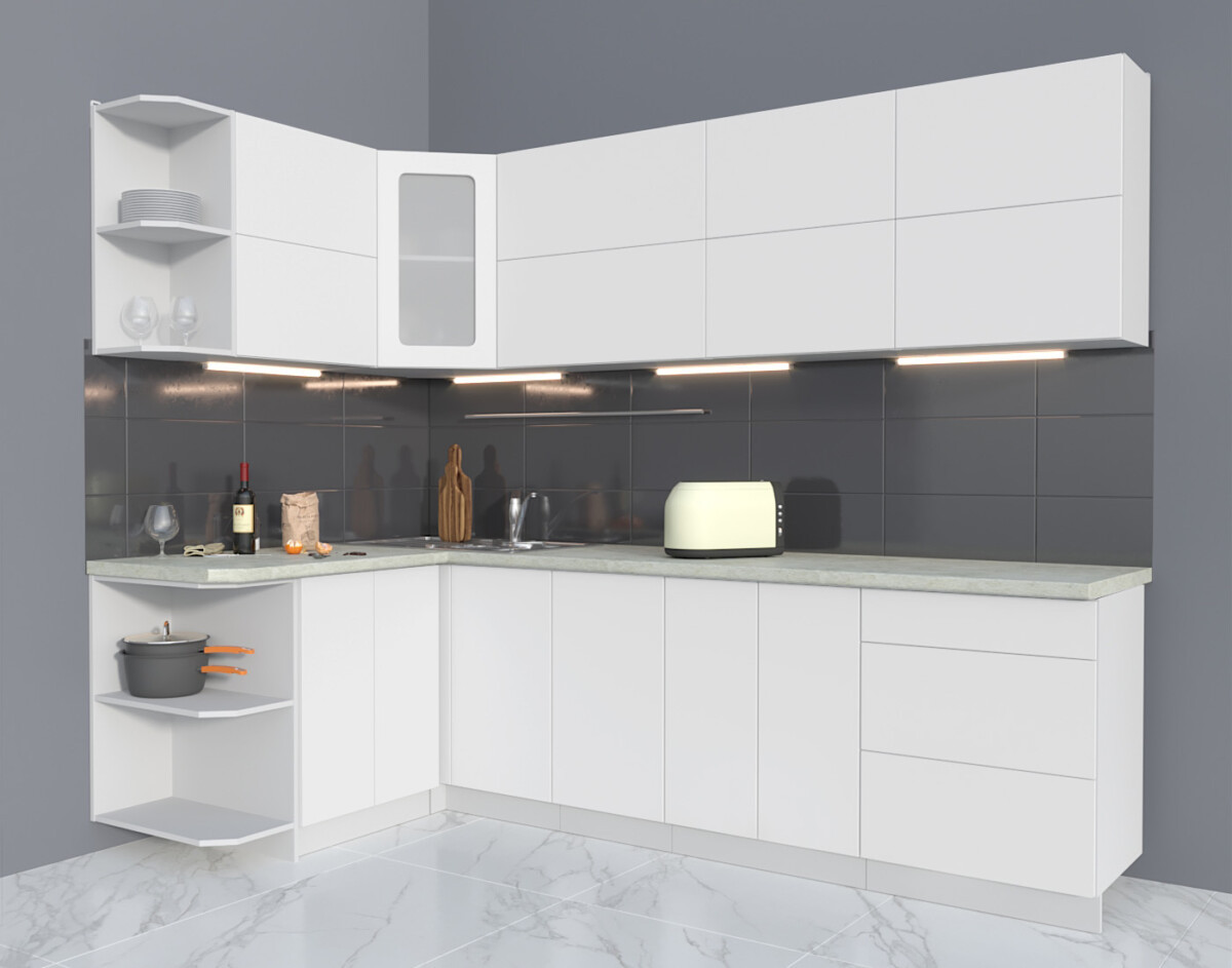 Угловая кухня Мила Матте 1,5х2,6А