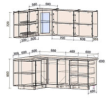 Угловая кухня Мила Матте 1,5х1,9А, фото 2