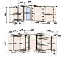 Угловая кухня Мила Матте 1,5х1,8А, фото 2