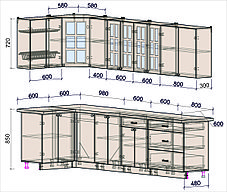 Угловая кухня Мила Деко 1,2х3,0 м, фото 2