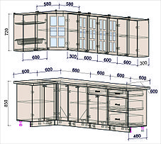 Угловая кухня Мила Деко 1,2х2,7 м, фото 2