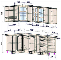 Угловая кухня Мила Деко 1,2х2,4 м, фото 2