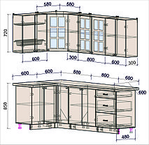 Угловая кухня Мила Деко 1,2х2,3 м, фото 2