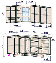 Угловая кухня Мила Деко 1,2х1,7 м, фото 2