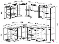 Угловая кухня Мила Пластик 1,68х2,6 м, фото 2