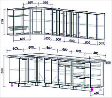 Угловая кухня Мила Пластик 1,2х2,9 м, фото 2