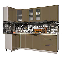 Угловая кухня Мила Пластик 1,2х2,5 м, фото 3