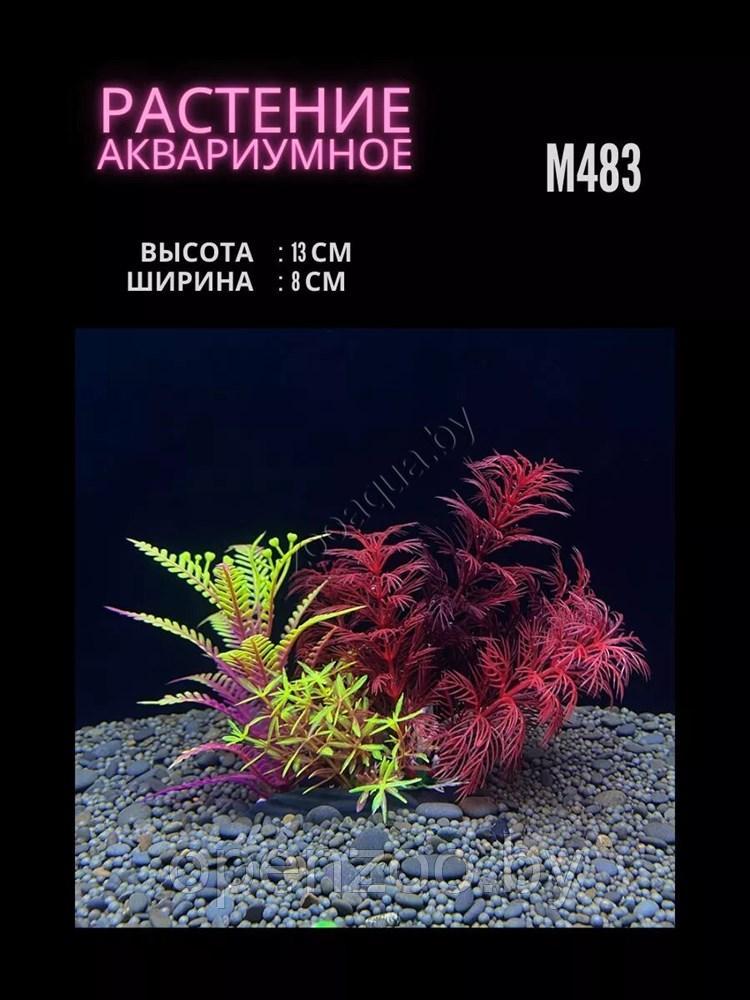 Искусственное растение для аквариума ZooAqua M483, 13x8 см, разноцветное