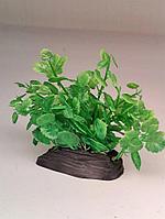 Искусственное растение для аквариума ZooAqua Ф413, 7х12х15 см, пластик, керамика, зеленое