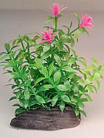 Искусственное растение для аквариума ZooAqua Ф432, 11х14х6 см, пластик, керамика, разноцветное