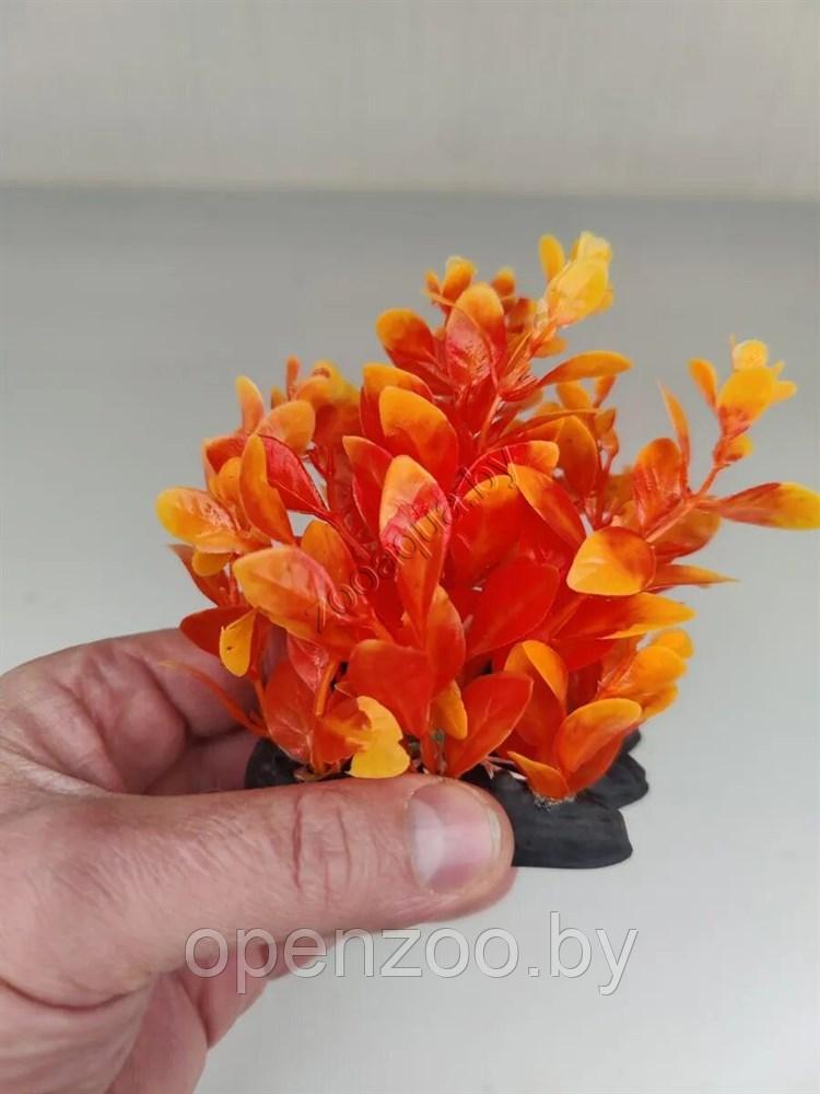 Искусственное растение для аквариума ZooAqua Ф405, 11х12х9 см, пластик, керамика, оранжево-желтое