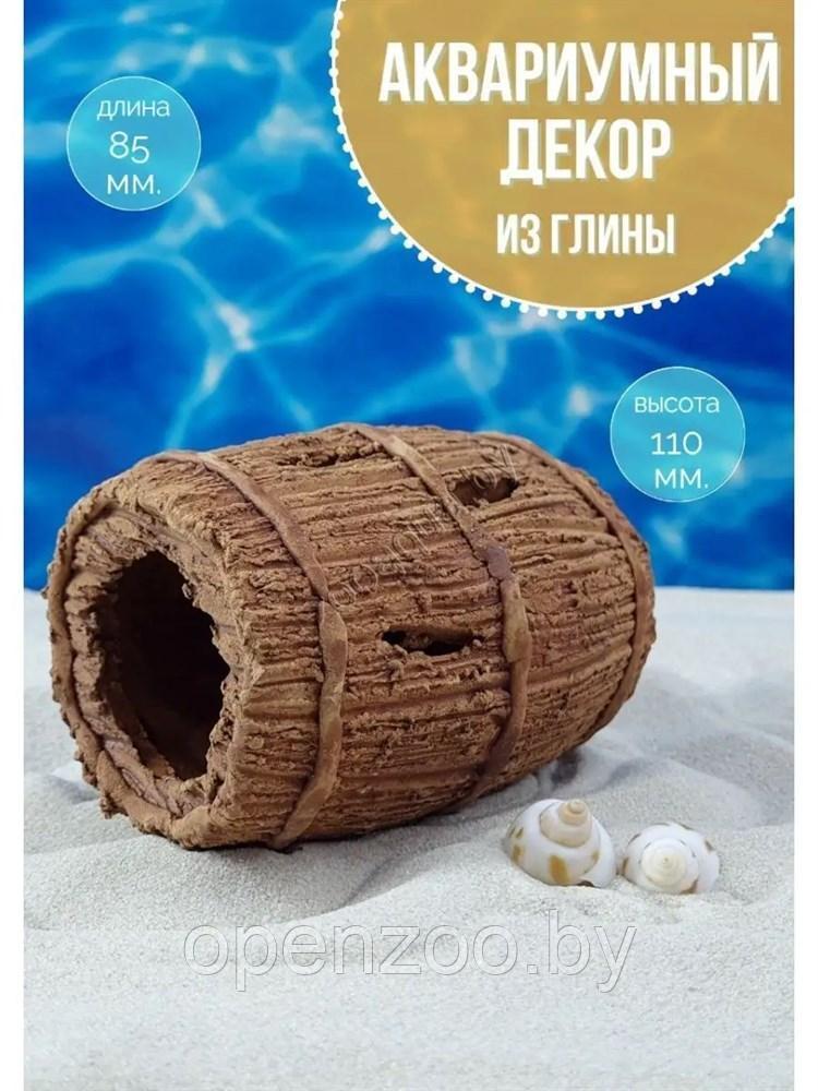 Керамический декор для аквариума Бочка №16 ZooAqua 11x8.5 см, глина