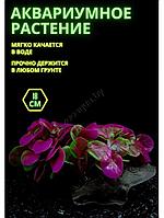Искусственное растение с корягой для аквариума и террариума ZooAqua 8x12 см, пластик, фиолетовый и зеленый