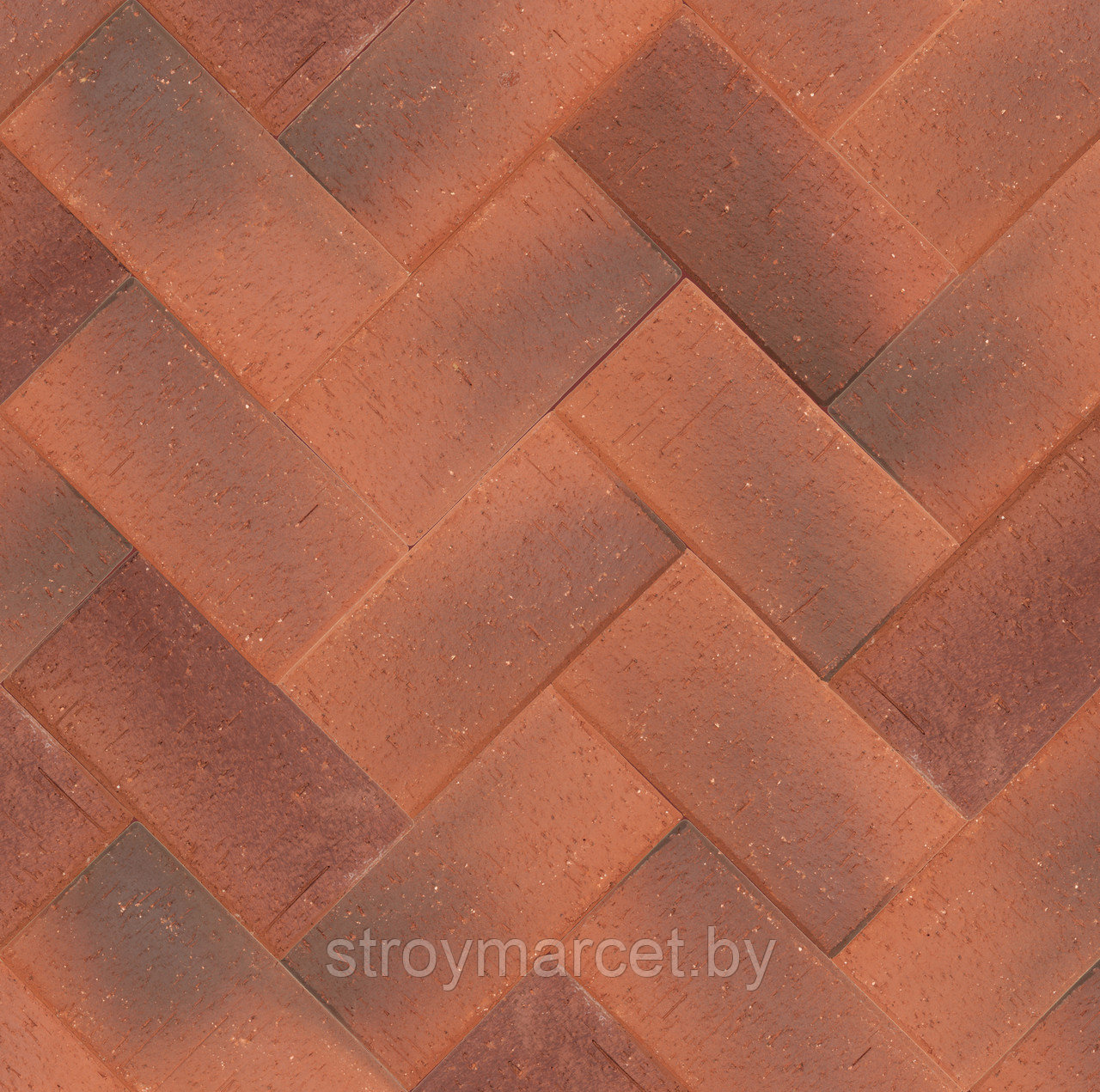 Клинкер тротуарный красный "Оксфорд" умбра классик 200*100*50 мм