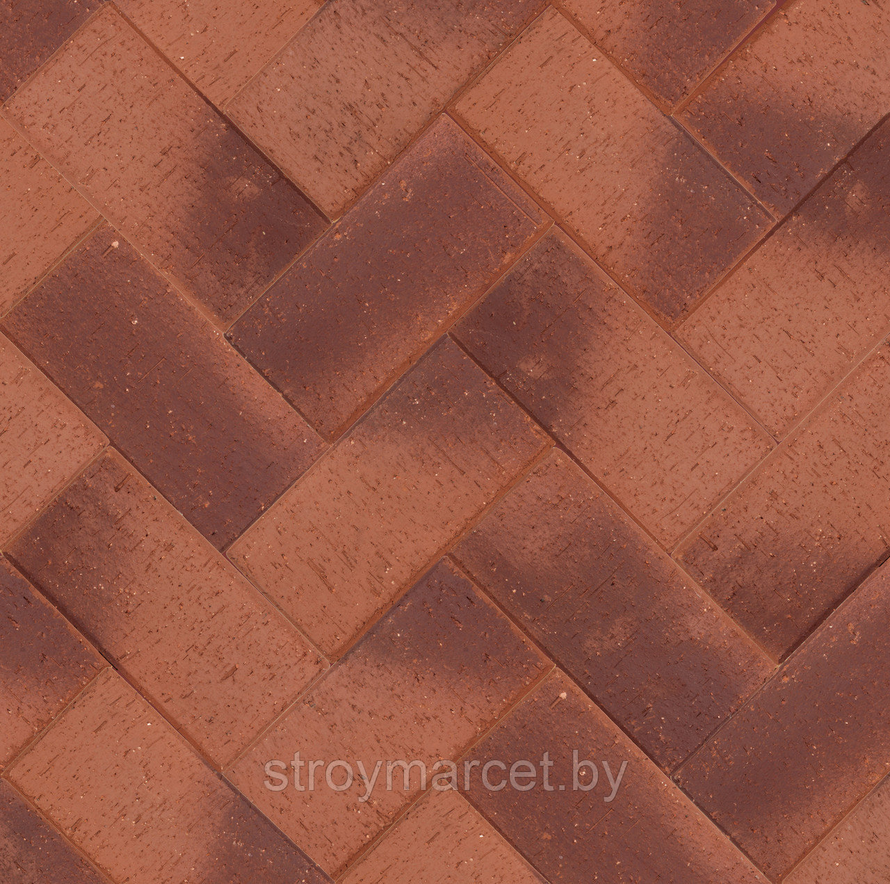 Клинкер тротуарный тёмно-красный "Ливерпуль" бордо классик 200*100*50 мм