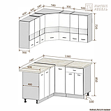 Кухня Корнелия Экстра угловая 1,5х1,4м Белый / Берёза, КОРТЕКС, фото 3