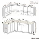 Кухня Корнелия Экстра угловая 1,5х2,2м, Белый/Берёза КОРТЕКС, фото 3
