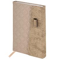 Ежедневник недатированный А5 145х215 мм, BRAUBERG "Stitch", под кожу, магнит, 160 л.