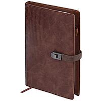 Ежедневник недатированный А5 152х220 мм BRAUBERG "Sirius", под кожу, застежка 160 л.