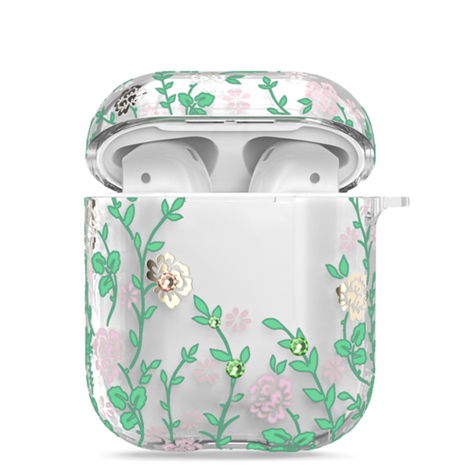Чехол PQY Flora для Apple AirPods Зелёный