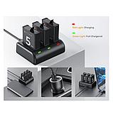 3 аккумулятора + зарядный кейс K&F Concept для DJI Osmo Action 5 Pro/4/3, фото 7