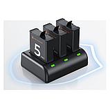 3 аккумулятора + зарядный кейс K&F Concept для DJI Osmo Action 5 Pro/4/3, фото 8