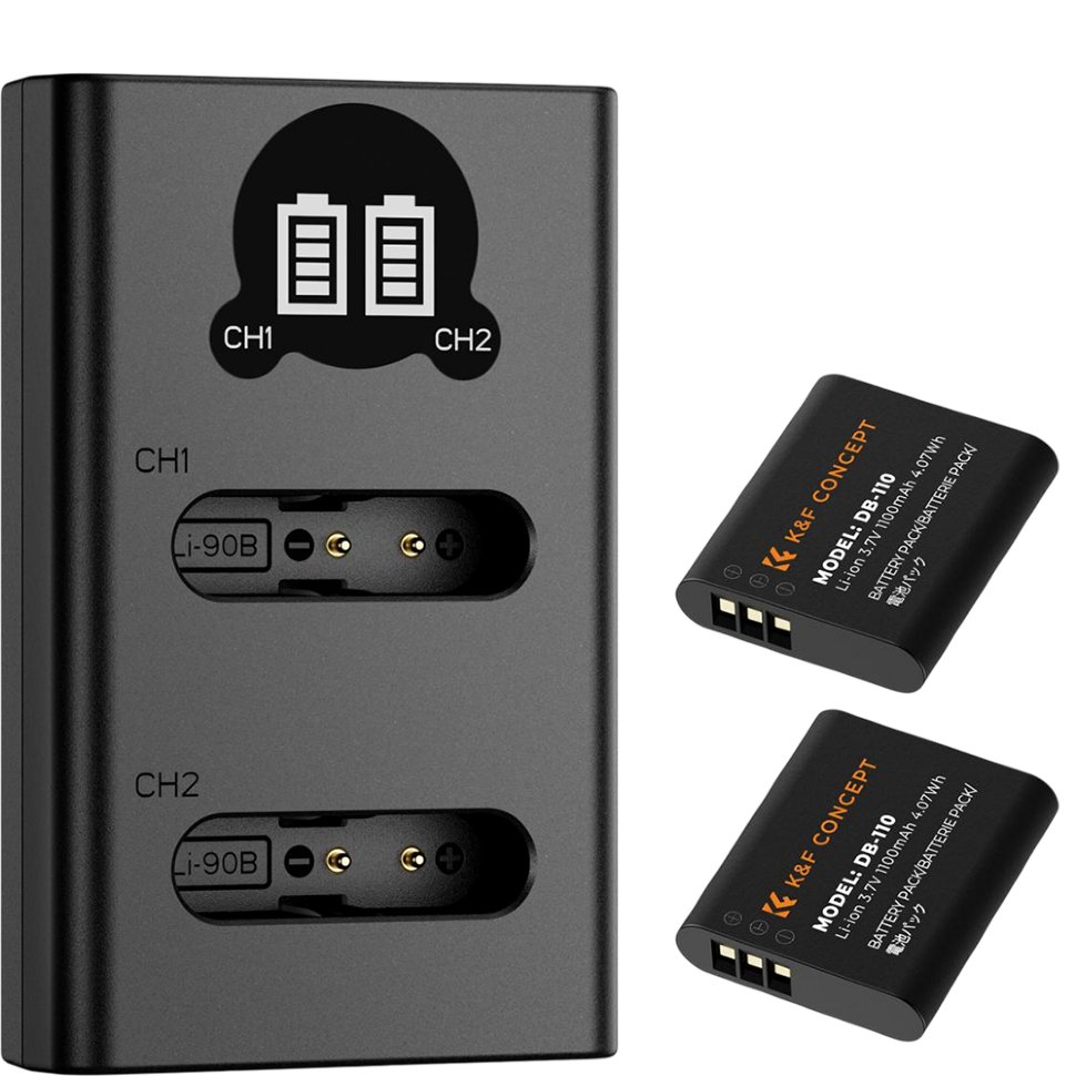 2 аккумулятора DB-110 + зарядное устройство K&F Concept