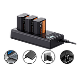 Зарядное устройство K&F Concept Triple Slot для NP-FW50, фото 3