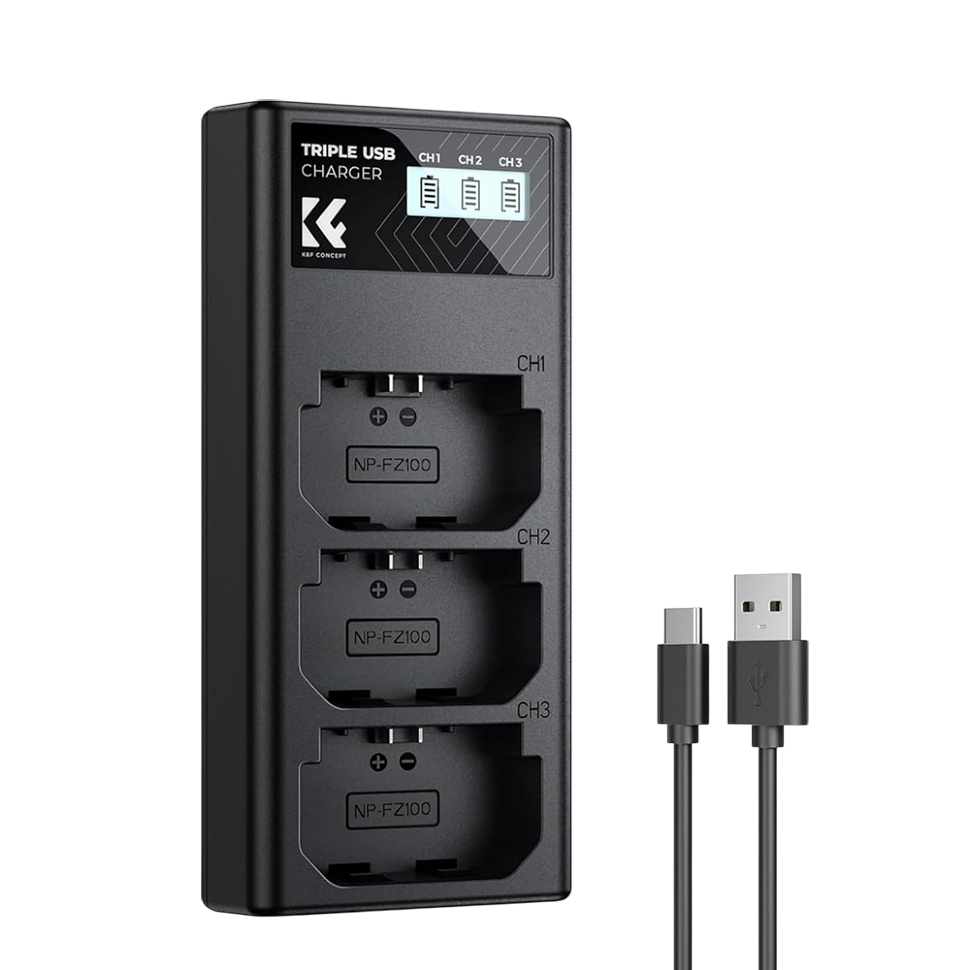 Зарядное устройство K&F Concept Triple Slot для NP-FZ100