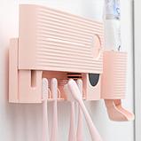 Умный держатель для зубных щеток с дезинфекцией Sothing UV Light Toothbrush Sterilizer Holder Розовый, фото 3