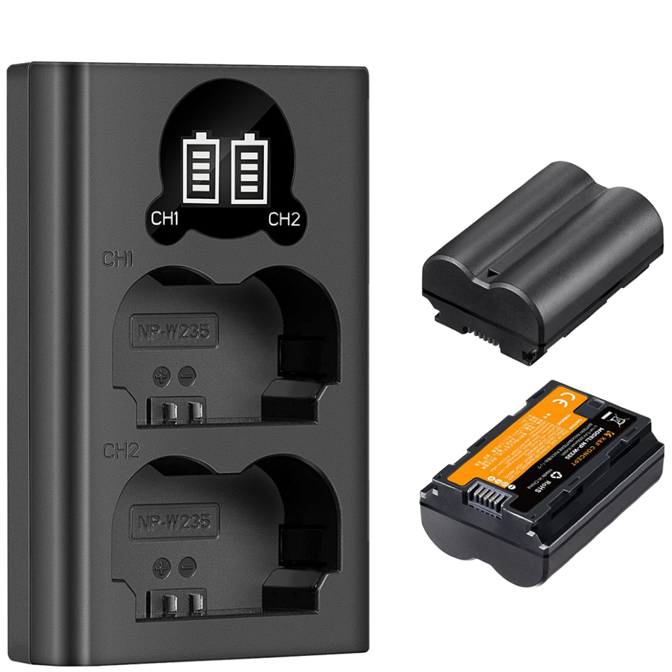 2 аккумулятора NP-W235 + зарядное устройство K&F Concept KF28.0018