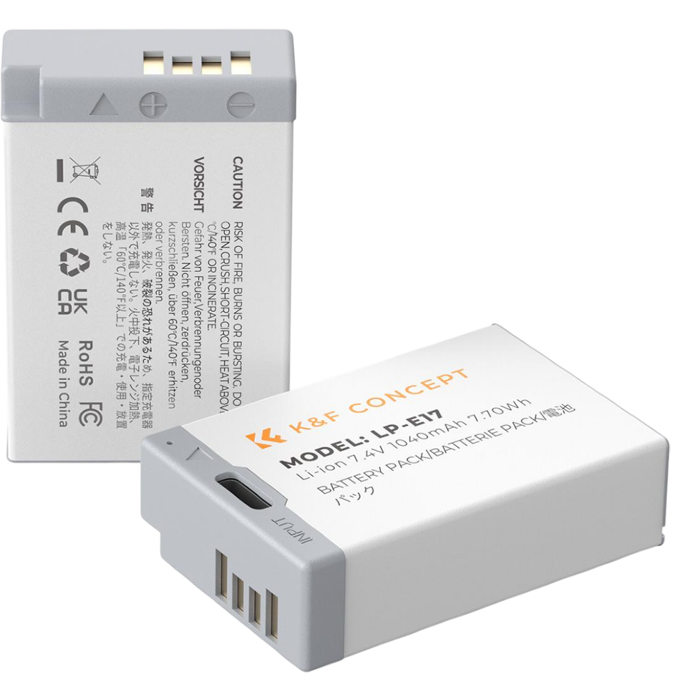Комплект аккумуляторов K&F Concept LP-E17 Type-C (2шт)