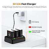 3 аккумулятора + зарядное устройство K&F Concept для GoPro Hero 9/10/11/12, фото 3